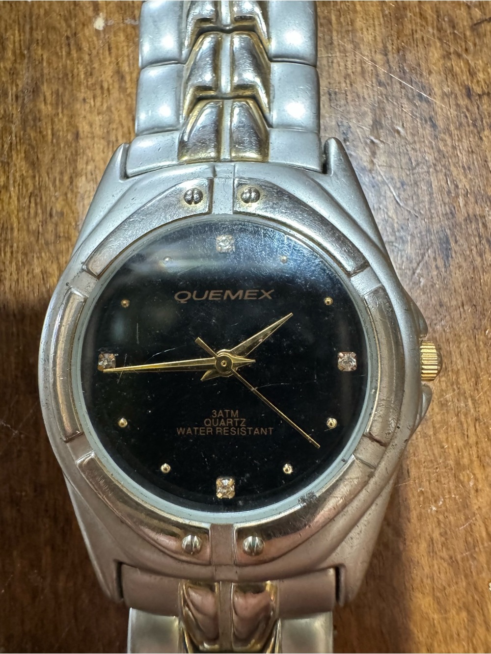 Two-Tone Men’s Dress Watch — Black Dial